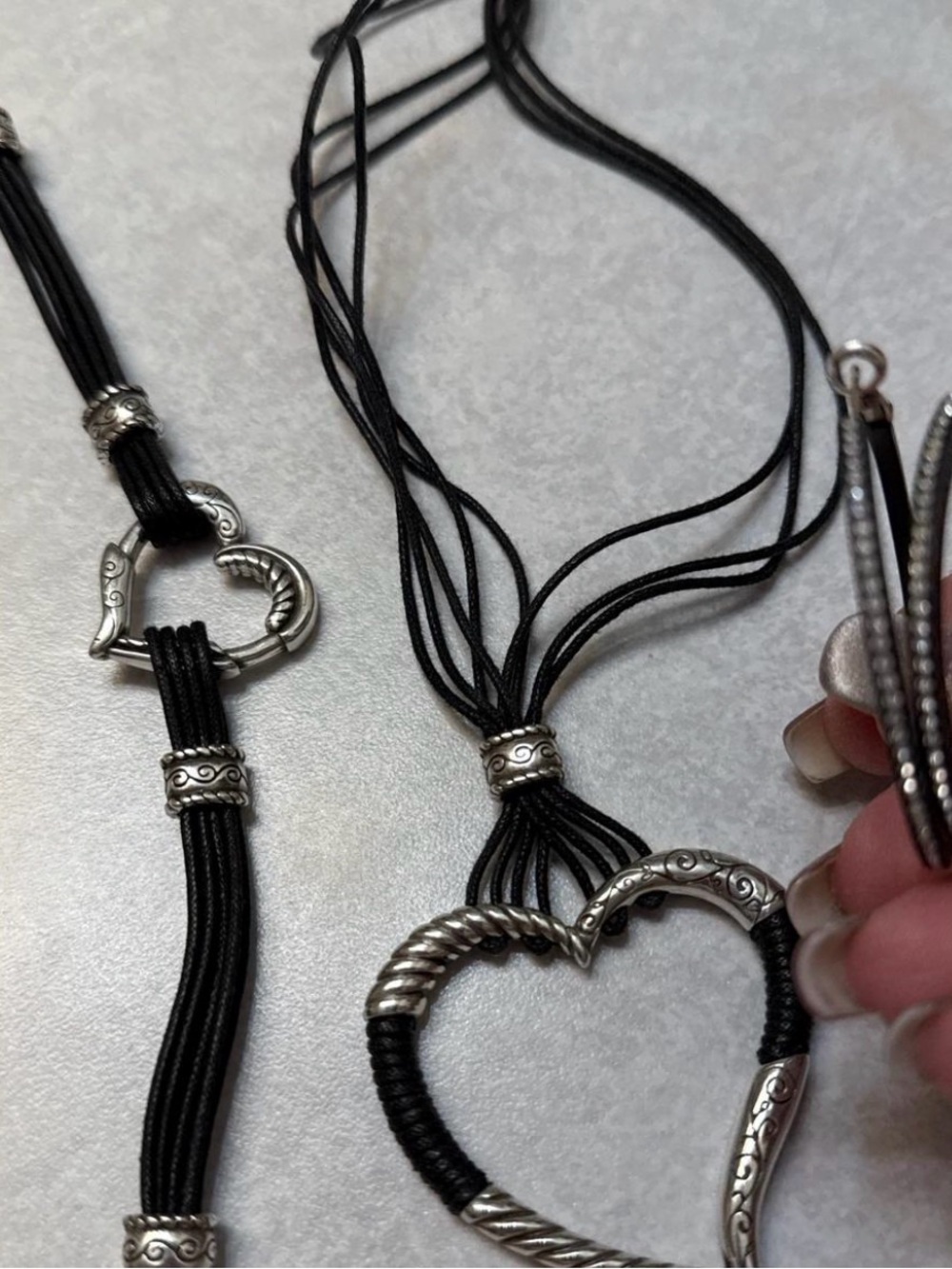 Brighton Black Multi-Strand Heart Pendant Necklace Set